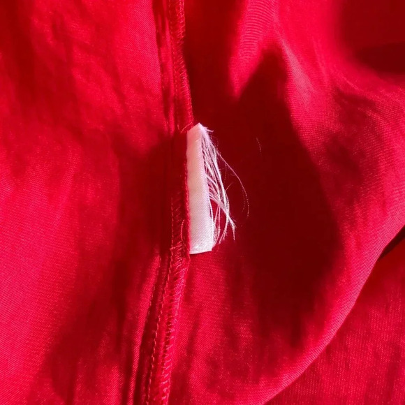 MAJE Locao Off the Shoulder Ruffle Top Size 1 Small Red Boho Satin Festival READ - Picture 12 of 15